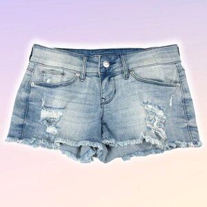 GUESS Distressed Frayed Denim Short Sz 26 Blue